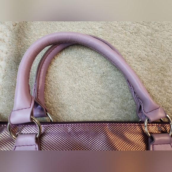 Insulated Purple Pink Wine Bottle Tote Bag Purse - Picture 13 of 14